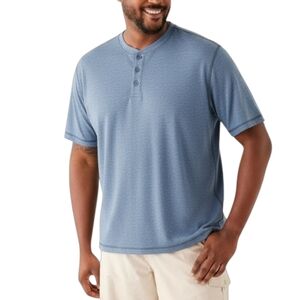 Ocean + Coast Jasper Short Sleeve Henley in Bluetifil 3XLT